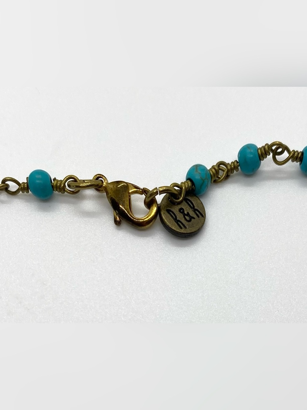 Blue Gold Beaded Necklace Beach Charms Boho Y2K Summer Preppy Eclectic Festival - Picture 11 of 15